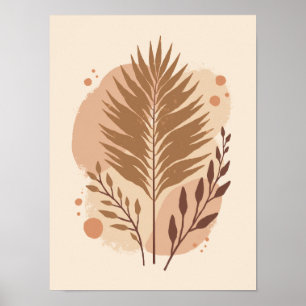 Minimalistischer Boho getrockneter Palmblätterdach Poster