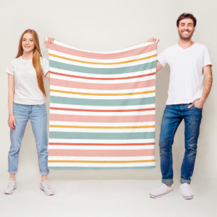 Minimalistischer Boho-Horizontalstreifen in sanfte Fleecedecke