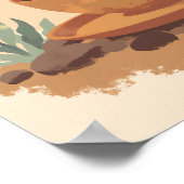 Minimalistischer Boho Kaffee Cup Abstrakt Kitchenw Poster (Ecke)