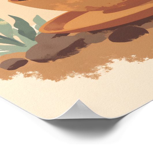 Minimalistischer Boho Kaffee Cup Abstrakt Kitchenw Poster (Ecke)