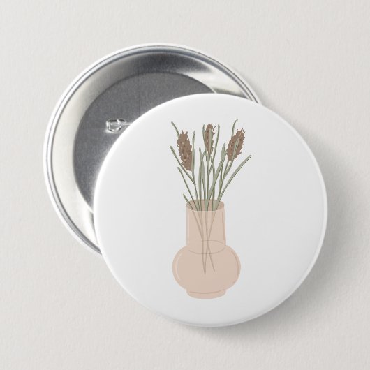 Minimalistischer Boho-Lavendel in Glasvase Button (Vorne & Hinten)