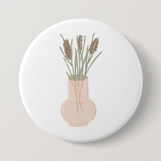 Minimalistischer Boho-Lavendel in Glasvase Button (Vorderseite)
