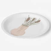 Minimalistischer Boho-Lavendel in Glasvase Pappteller (Schrägansicht)