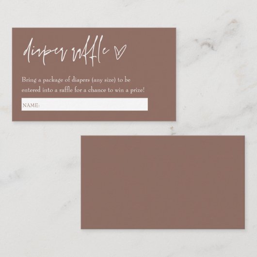 Minimalistischer Boho Neutral Hello Baby Diaper Ra Begleitkarte (Vorne/Hinten)