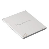 Minimalistischer Boho personalisierter Lehrer Noti Notizblock (angewinkelt)