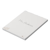 Minimalistischer Boho personalisierter Lehrer Noti Notizblock (Rotiert)
