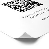 Minimalistischer Boho Qr Code Honeymoon Fund Poster (Ecke)