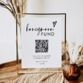 Minimalistischer Boho Qr Code Honeymoon Fund Poster