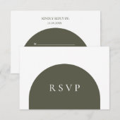 Minimalistischer Boho Retro Salbei Grünes Torbogen RSVP Karte (Vorne/Hinten)