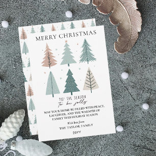 Minimalistischer Boho-Skandi-Weihnachtsbaum Feiertagskarte