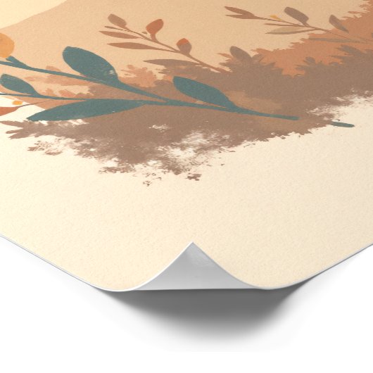 Minimalistischer Boho Soaring Bird Abstrakte Mauer Poster (Ecke)