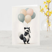 Minimalistischer Boho Style Skunk mit Blank auf Ba Karte (Gelbe Blume)