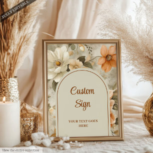 Minimalistischer Boho verbranntes Orange Elfenbein Poster