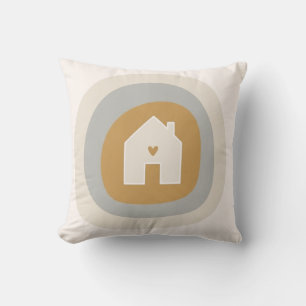 Minimalistischer Boho "Zuhause ist, wo das Herz is Kissen