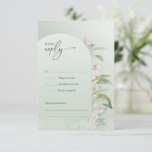 Minimalistischer Bohroger Grünbogen, Blütenpracht RSVP Karte (Stehend Vorderseite)