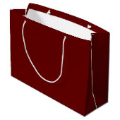 Minimalistischer Bordeaux-Maroon schlicht elegant Große Geschenktüte (Rückseite Schrägansicht)