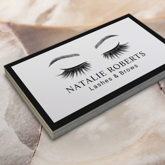 Minimalistischer Border Makeup Artist Lashes Brows Visitenkarte