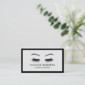 Minimalistischer Border Makeup Artist Lashes Brows Visitenkarte (Stehend Vorderseite)