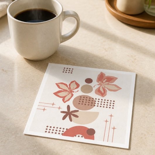 Minimalistischer Botanischer Abstrakt Serviette