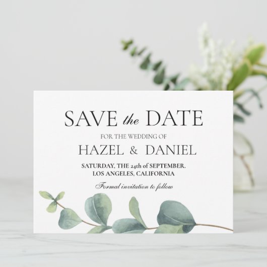 Minimalistischer botanischer Ankündigung Datum fre (Stehend Vorderseite)