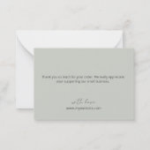 Minimalistischer botanischer Dank Mitteilungskarte (Rückseite)