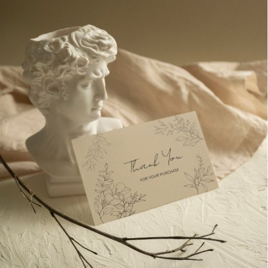 Minimalistischer botanischer Dank Mitteilungskarte