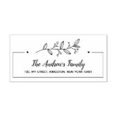 Minimalistischer botanischer Familienname Leaf Gummistempel (Prägung)