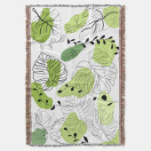 Minimalistischer Botanischer Frühlingswind-Doodle Decke (Vorderseite Vertikal)