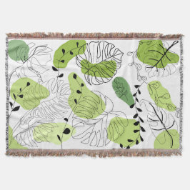 Minimalistischer Botanischer Frühlingswind-Doodle Decke