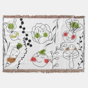 Minimalistischer Botanischer Garten Ernte Gemüse Decke