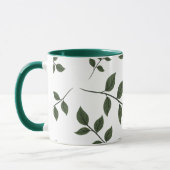 Minimalistischer botanischer grüner Blätter Zweito Tasse (Links)