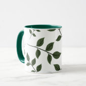 Minimalistischer botanischer grüner Blätter Zweito Tasse (Vorderseite Links)
