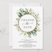 Minimalistischer botanischer Grüngolden Einladung (Vorderseite)