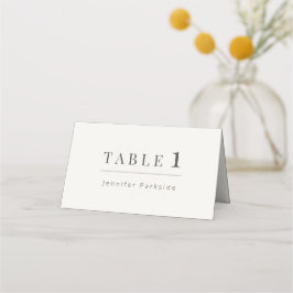 Minimalistischer botanischer Hochzeit | Warmweiß Platzkarte