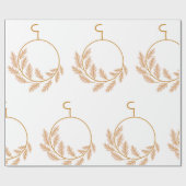 Minimalistischer botanischer Kranz modern neutral Geschenkpapier (Flach)