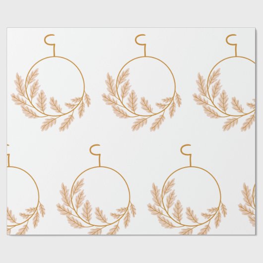 Minimalistischer botanischer Kranz modern neutral Geschenkpapier (Flach)