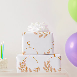 Minimalistischer botanischer Kranz modern neutral Geschenkpapier
