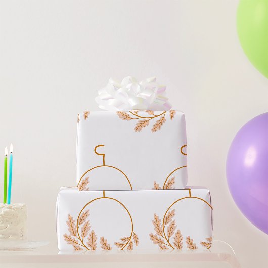 Minimalistischer botanischer Kranz modern neutral Geschenkpapier