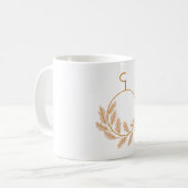 Minimalistischer botanischer Kranz modern neutral Kaffeetasse (Vorderseite Links)