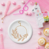 Minimalistischer botanischer Kranz modern neutral Pappteller (Party)