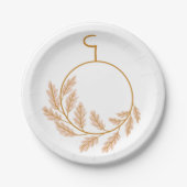 Minimalistischer botanischer Kranz modern neutral Pappteller (Vorderseite)