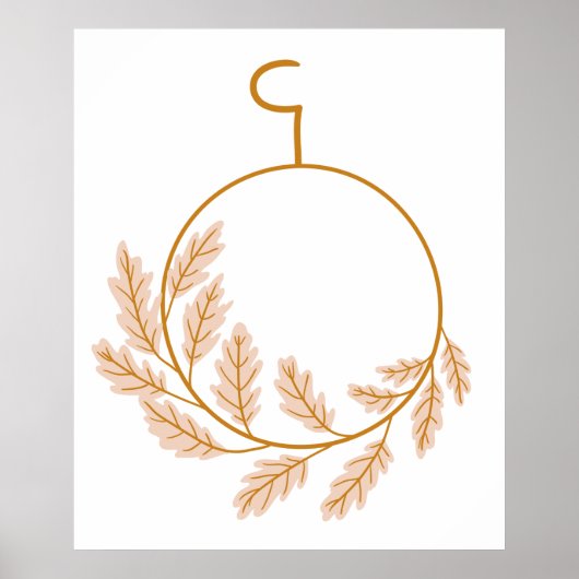 Minimalistischer botanischer Kranz modern neutral Poster (Vorne)