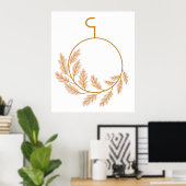 Minimalistischer botanischer Kranz modern neutral Poster (Heimbüro)