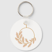 Minimalistischer botanischer Kranz modern neutral Schlüsselanhänger (Vorderseite)