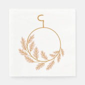 Minimalistischer botanischer Kranz modern neutral Serviette (Vorderseite)