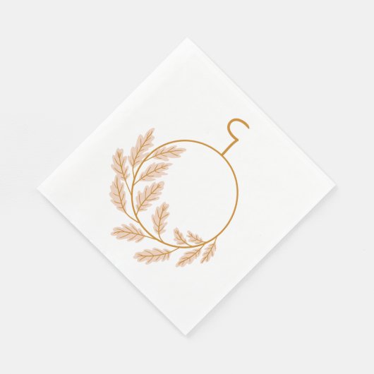 Minimalistischer botanischer Kranz modern neutral Serviette (Ecke)