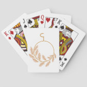 Minimalistischer botanischer Kranz modern neutral Spielkarten (Rückseite)