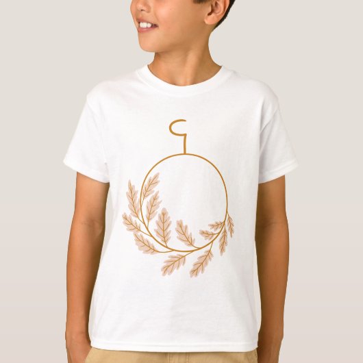 Minimalistischer botanischer Kranz modern neutral T-Shirt (Vorderseite)