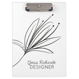 Minimalistischer botanischer Lilienblumen-Designer Klemmbrett