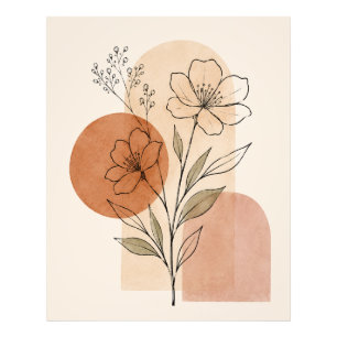Minimalistischer botanischer Linienkunst-Druck B Fotodruck